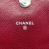 シャネル CHANEL ハーフムーンチェーンウォレット ボルドー シルバー金具 キャビア レディース ショルダーバッグ
