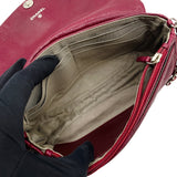 シャネル CHANEL ハーフムーンチェーンウォレット ボルドー シルバー金具 キャビア レディース ショルダーバッグ