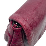 シャネル CHANEL ハーフムーンチェーンウォレット ボルドー シルバー金具 キャビア レディース ショルダーバッグ