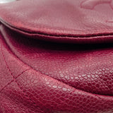 シャネル CHANEL ハーフムーンチェーンウォレット ボルドー シルバー金具 キャビア レディース ショルダーバッグ