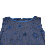フォクシー FOXEY Bloom 花柄ノースリーブワンピース 41264 ネイビー リネン レディース ワンピース