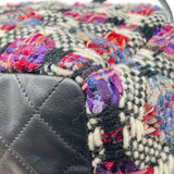 シャネル CHANEL ツイード巾着ショルダーバッグ マルチカラー シルバー金具 ツイード レディース ショルダーバッグ