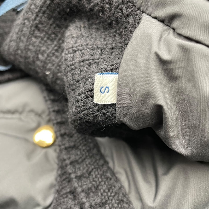 モンクレール MONCLER ニット切替ダウンコート K20939B00039 M4281 ブラック ポリエステル レディース ダウンジャケット