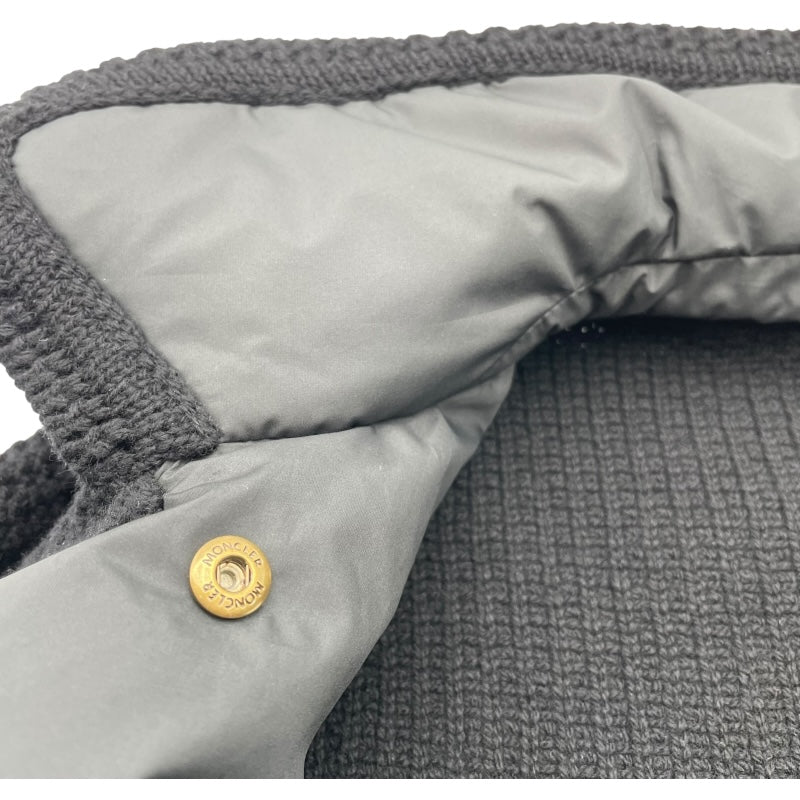 モンクレール MONCLER ニット切替ダウンコート K20939B00039 M4281 ブラック ポリエステル レディース ダウンジャケット