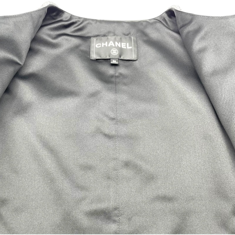 シャネル CHANEL ココマークボタン シルク ノーカラージャケット P64052 V60050 ブラック シルク レディース その他アウター