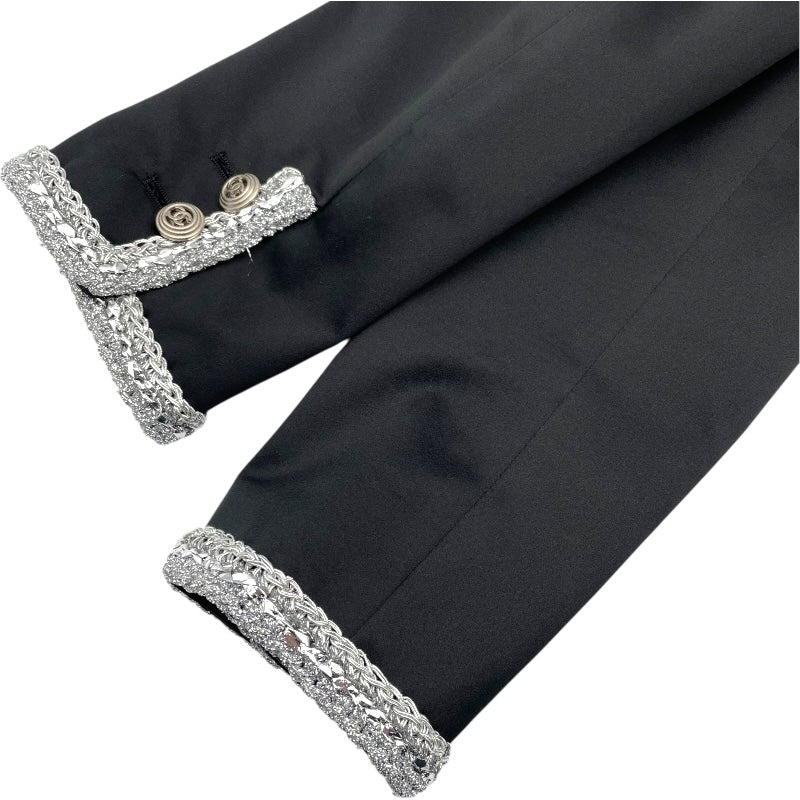 シャネル CHANEL ココマークボタン シルク ノーカラージャケット P64052 V60050 ブラック シルク レディース その他アウター