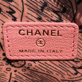 シャネル CHANEL ラッキーフラワーポーチ ピンク　ゴールド金具 カーフスキン レディース ポーチ