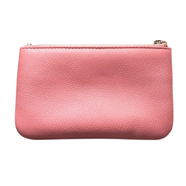 シャネル CHANEL ラッキーフラワーポーチ ピンク　ゴールド金具 カーフスキン レディース ポーチ