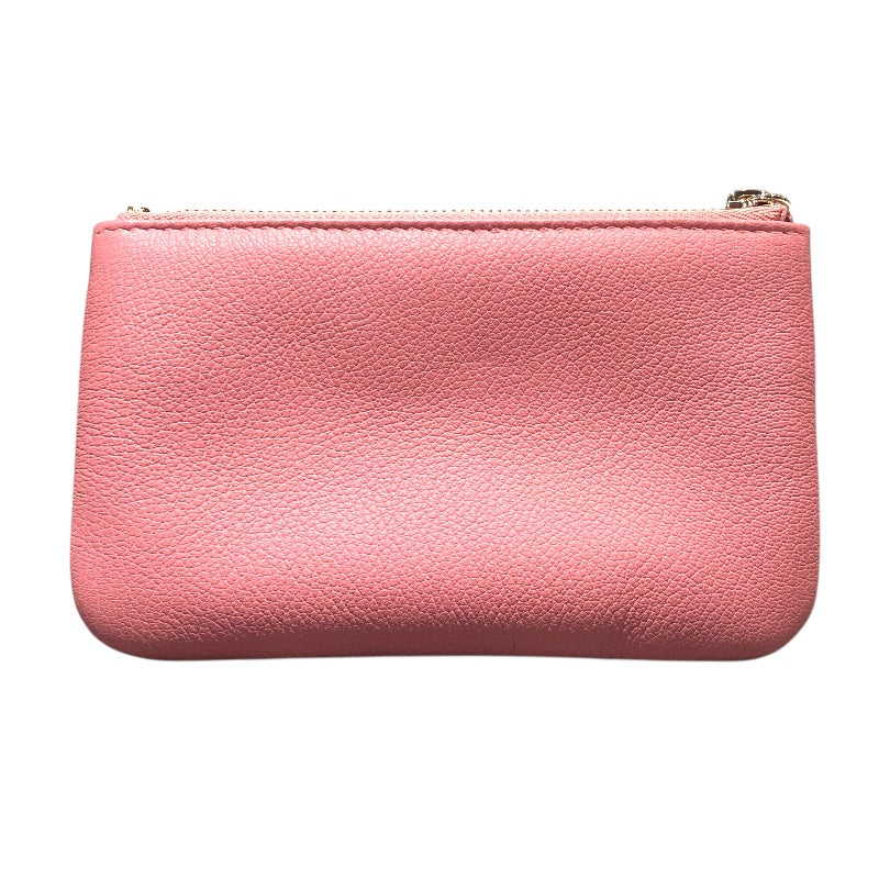 シャネル CHANEL ラッキーフラワーポーチ ピンク　ゴールド金具 カーフスキン レディース ポーチ