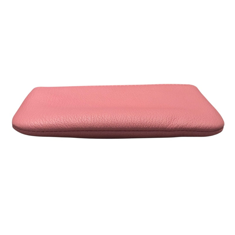 シャネル CHANEL ラッキーフラワーポーチ ピンク　ゴールド金具 カーフスキン レディース ポーチ