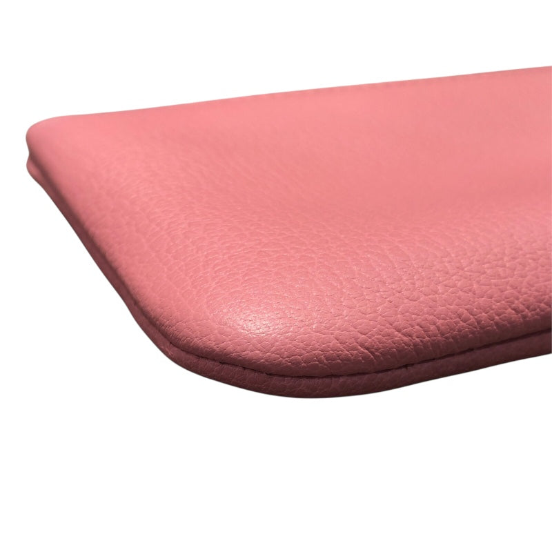 シャネル CHANEL ラッキーフラワーポーチ ピンク　ゴールド金具 カーフスキン レディース ポーチ