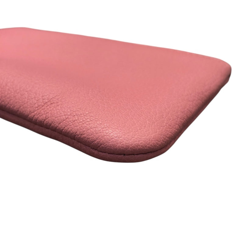 シャネル CHANEL ラッキーフラワーポーチ ピンク　ゴールド金具 カーフスキン レディース ポーチ