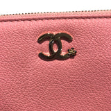 シャネル CHANEL ラッキーフラワーポーチ ピンク　ゴールド金具 カーフスキン レディース ポーチ