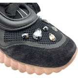 サルヴァトーレ・フェラガモ Salvatore Ferragamo ビジュー装飾ローカットスニーカー ブラック キャンバス レディース スニーカー