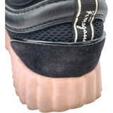 サルヴァトーレ・フェラガモ Salvatore Ferragamo ビジュー装飾ローカットスニーカー ブラック キャンバス レディース スニーカー