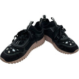 サルヴァトーレ・フェラガモ Salvatore Ferragamo ビジュー装飾ローカットスニーカー ブラック キャンバス レディース スニーカー