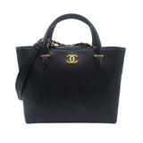 シャネル CHANEL 2wayトートバッグ AS5777 ブラック ゴールド金具 カーフ レディース トートバッグ