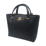 シャネル CHANEL 2wayトートバッグ AS5777 ブラック ゴールド金具 カーフ レディース トートバッグ
