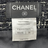 シャネル CHANEL ウールツイードスリットスカート P36414 ブラック ウール レディース スカート