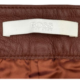 ヒューゴボス HUGO BOSS ラムレザーパンツ ブラウン レザー レディース パンツ