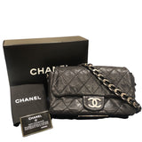 シャネル CHANEL マトラッセチェーンショルダー ブラック／シルバー金具 ヴィンテージカーフ レディース ショルダーバッグ