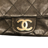 シャネル CHANEL マトラッセチェーンショルダー ブラック／シルバー金具 ヴィンテージカーフ レディース ショルダーバッグ