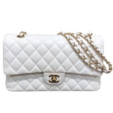 シャネル CHANEL マトラッセ25 A01112 ホワイト GD金具 キャビア レディース ショルダーバッグ