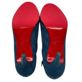 クリスチャン・ルブタン Christian louboutin スエードショートブーツ ネイビー スウェット レディース ブーツ