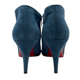 クリスチャン・ルブタン Christian louboutin スエードショートブーツ ネイビー スウェット レディース ブーツ
