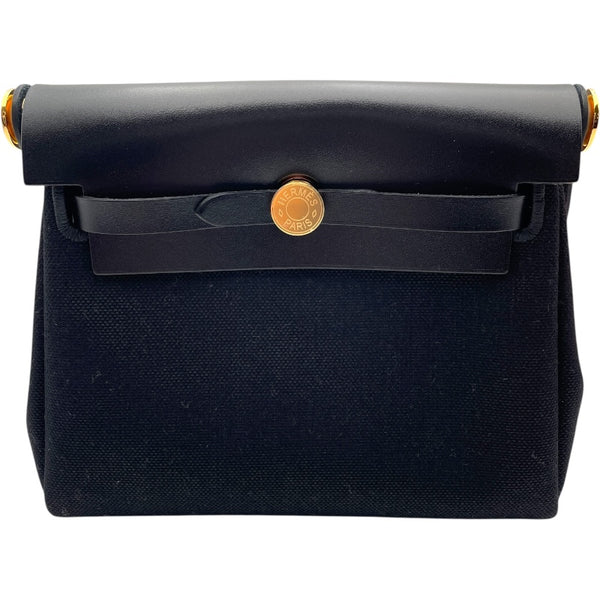 エルメス HERMES エールバッグジップミニ K刻 ブラック GD金具 トワル