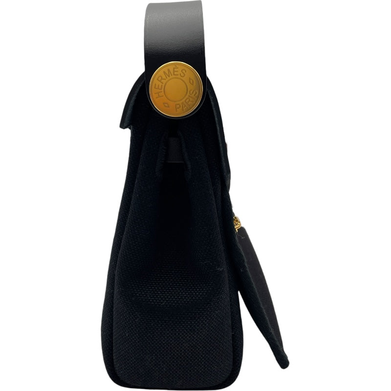 エルメス HERMES エールバッグジップミニ K刻 ブラック GD金具 トワル