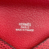 エルメス HERMES エンヴェロープPM □D刻 ルージュ リザード レディース カードケース