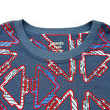 エルメス HERMES ロゴプリント半袖Tシャツ 2E4600DC インディゴ コットン レディース 半袖Ｔシャツ