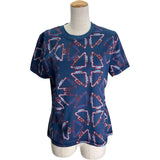 エルメス HERMES ロゴプリント半袖Tシャツ 2E4600DC インディゴ コットン レディース 半袖Ｔシャツ