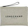 ロンシャン LONGCHAMP エッセンシャルポーチ 34136 アイボリー系/シルバー金具 キャンバス レディース ポーチ