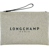 ロンシャン LONGCHAMP エッセンシャルポーチ 34136 アイボリー系/シルバー金具 キャンバス レディース ポーチ