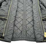 モンクレール MONCLER ダウン切替ツイードジャケット ブラック コットン レディース ダウンジャケット