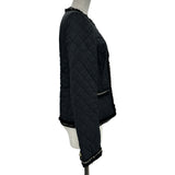 モンクレール MONCLER ダウン切替ツイードジャケット ブラック コットン レディース ダウンジャケット