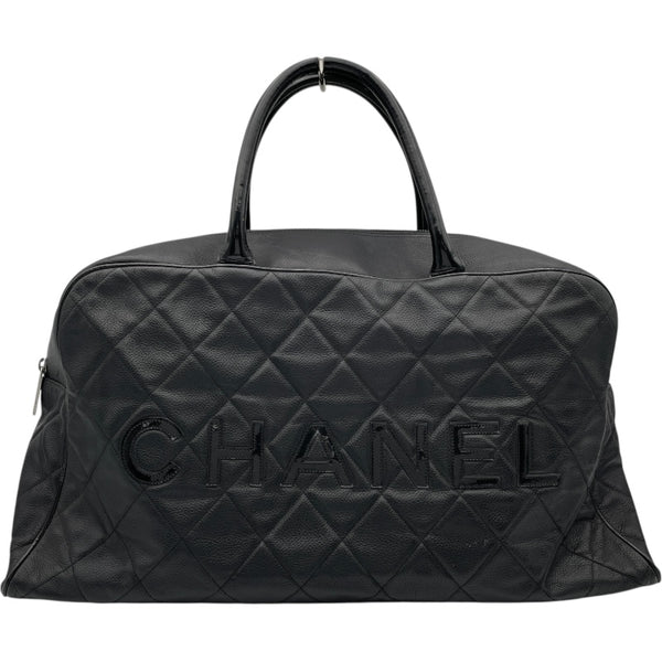 シャネル CHANEL マトラッセロゴボストンバッグ A15685 6番台 ブラック