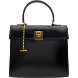 セリーヌ CELINE トグルチェーンハンドバッグ ブラック GD金具 カーフ レディース ハンドバッグ