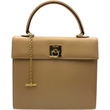 セリーヌ CELINE トグルチェーンハンドバッグ ベージュ GD金具 カーフ レディース ハンドバッグ