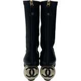 シャネル CHANEL パール装飾レザーショートブーツ G46776 ブラック レザー レディース ブーツ