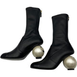 シャネル CHANEL パール装飾レザーショートブーツ G46776 ブラック レザー レディース ブーツ