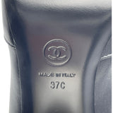 シャネル CHANEL パール装飾レザーショートブーツ G46776 ブラック レザー レディース ブーツ