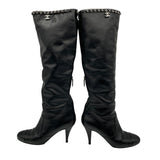 シャネル CHANEL ココマークチェーン装飾ロングブーツ G27250 ブラック レディース ブーツ