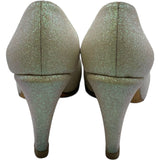 シャネル CHANEL カメリア装飾グリッターパンプス ベージュ レザー レディース パンプス