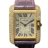 カルティエ Cartier タンク アングレーズ SM WT100014 シルバー YG×革 レディース 腕時計