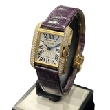 カルティエ Cartier タンク アングレーズ SM WT100014 シルバー YG×革 レディース 腕時計