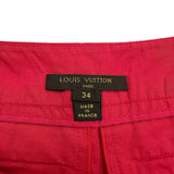 ルイ・ヴィトン LOUIS VUITTON プリーツショートパンツ 1PA24BB1 レッド コットン レディース ショートパンツ