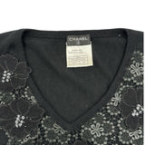 シャネル CHANEL 花柄レースカシミヤニットセーター P26243 ブラック カシミヤ レディース セーター